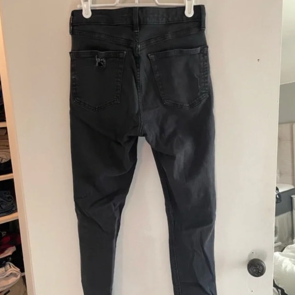 Topshop Moto Black Skinny Jeans with Rips - Picture 3 of 4